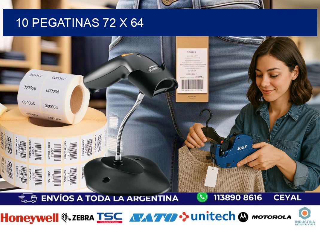 10 PEGATINAS 72 x 64