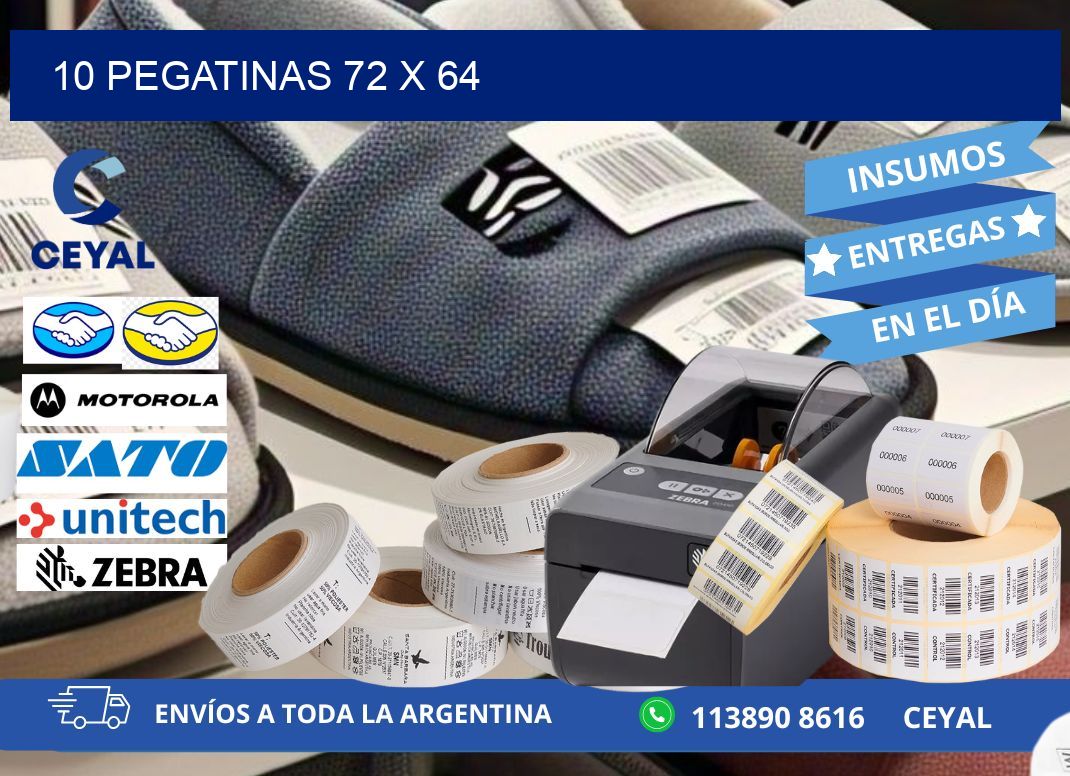 10 PEGATINAS 72 x 64