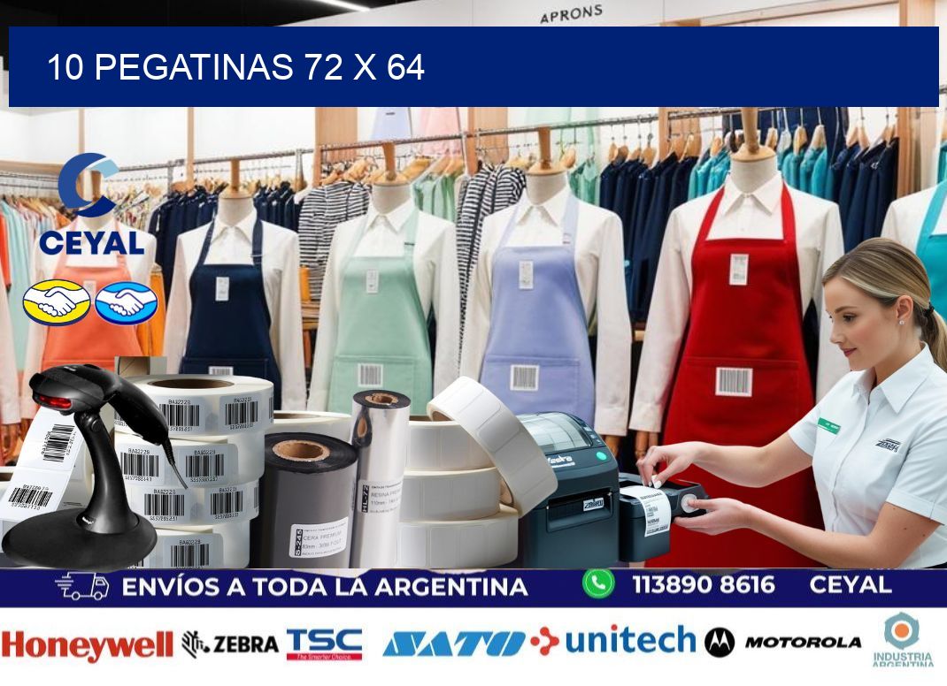 10 PEGATINAS 72 x 64