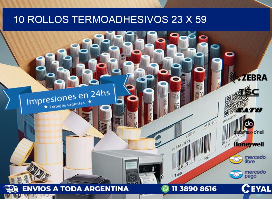 10 ROLLOS TERMOADHESIVOS 23 x 59