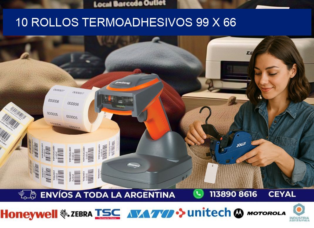 10 ROLLOS TERMOADHESIVOS 99 x 66
