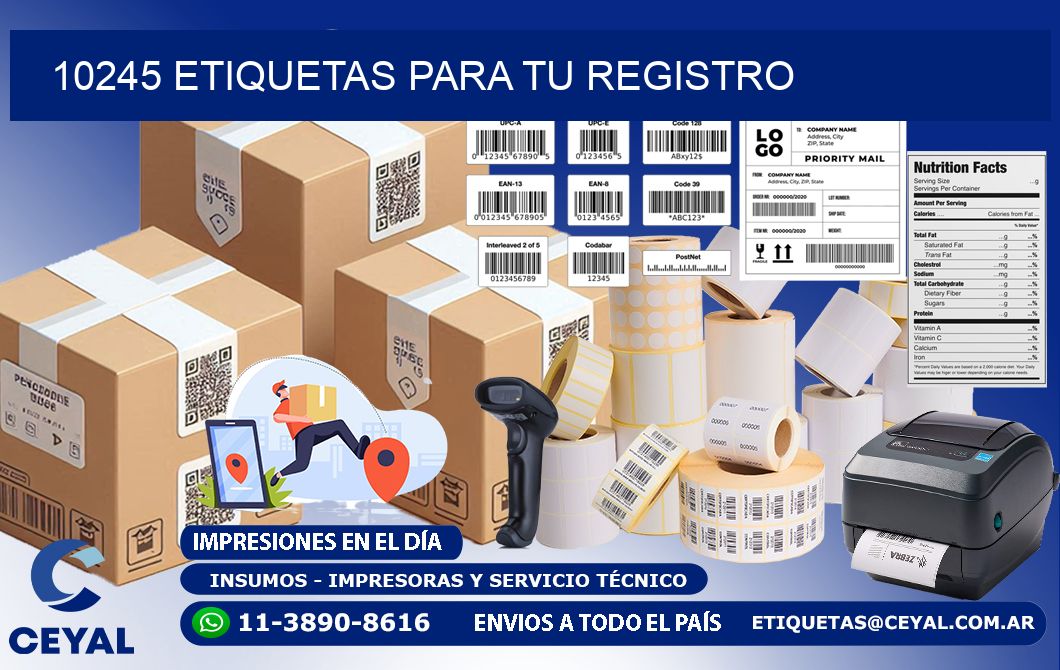 10245 etiquetas para tu registro