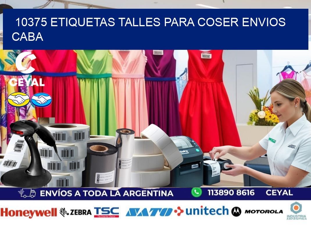10375 ETIQUETAS TALLES PARA COSER ENVIOS CABA