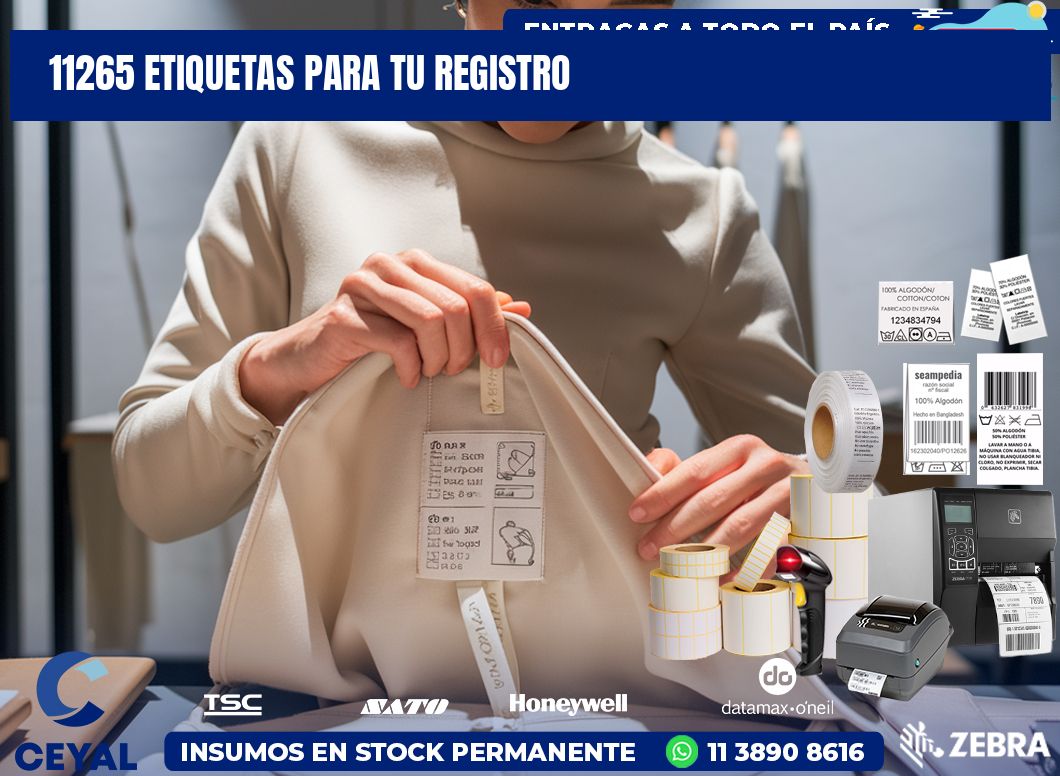 11265 etiquetas para tu registro