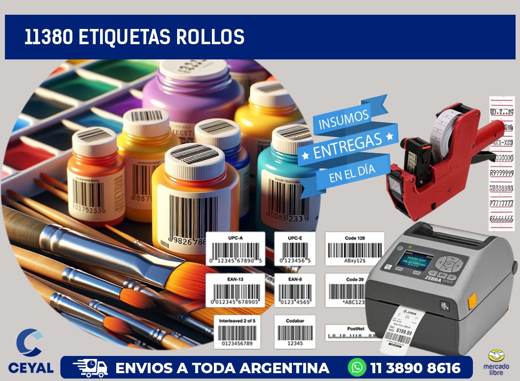 11380 etiquetas rollos