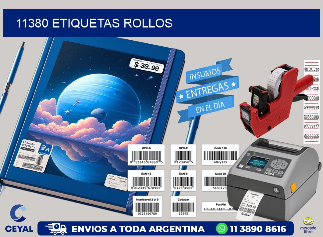 11380 etiquetas rollos