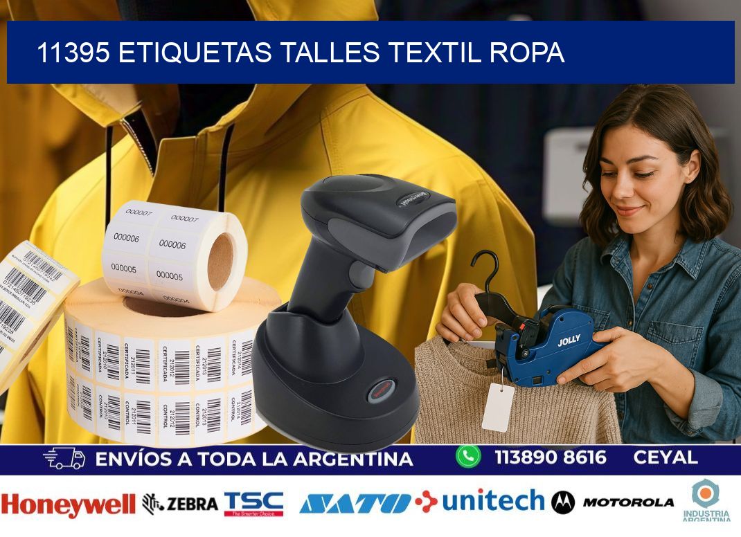 11395 ETIQUETAS TALLES TEXTIL ROPA