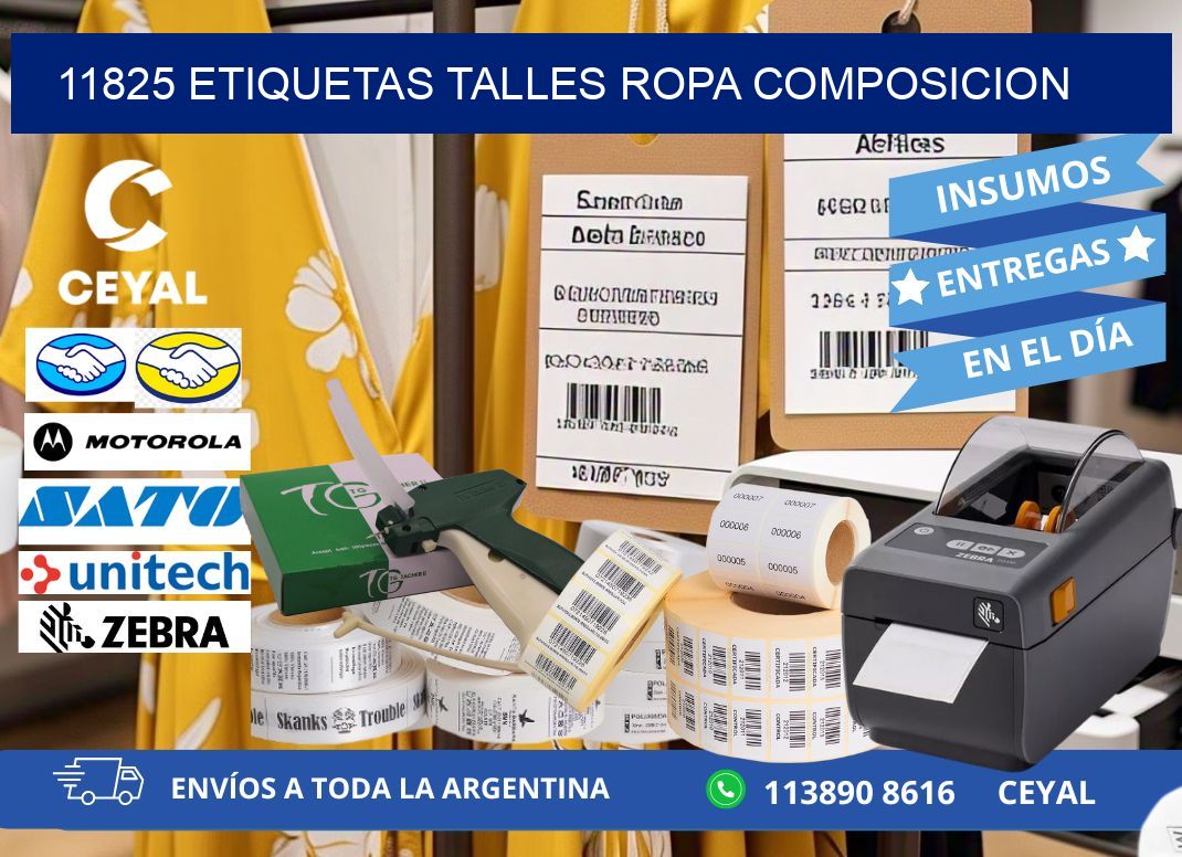 11825 ETIQUETAS TALLES ROPA COMPOSICION