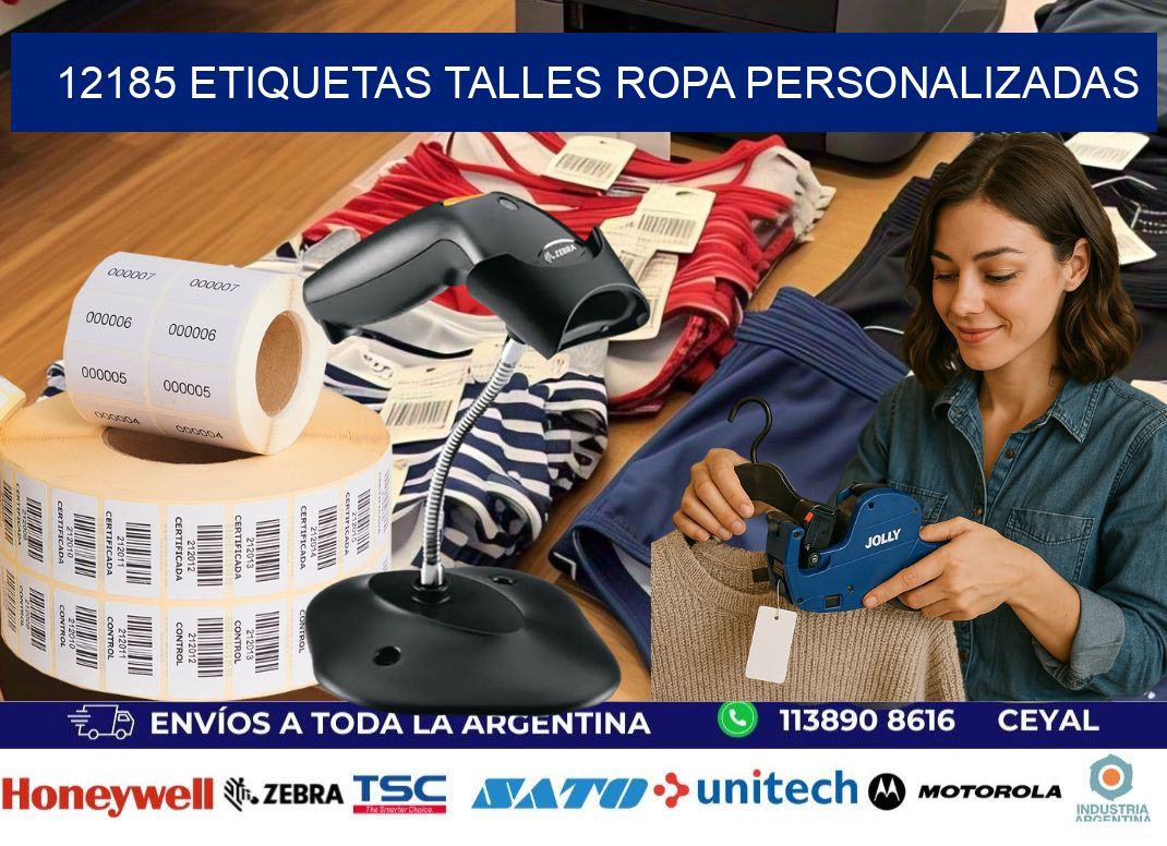 12185 ETIQUETAS TALLES ROPA PERSONALIZADAS