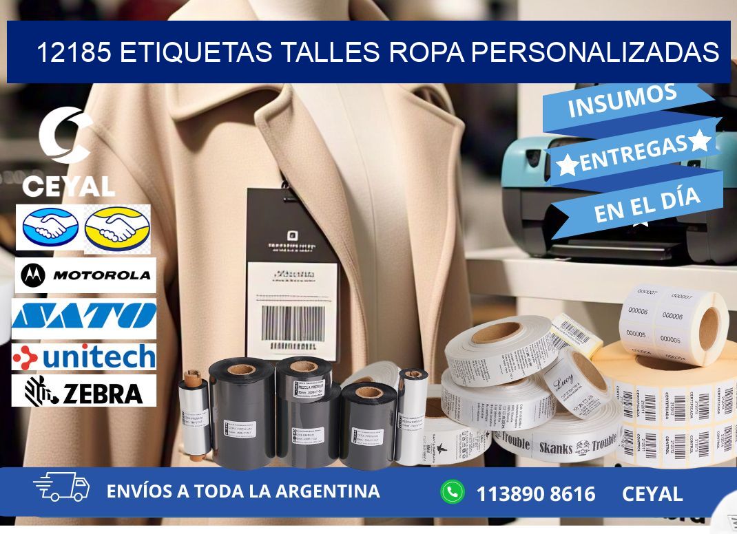12185 ETIQUETAS TALLES ROPA PERSONALIZADAS