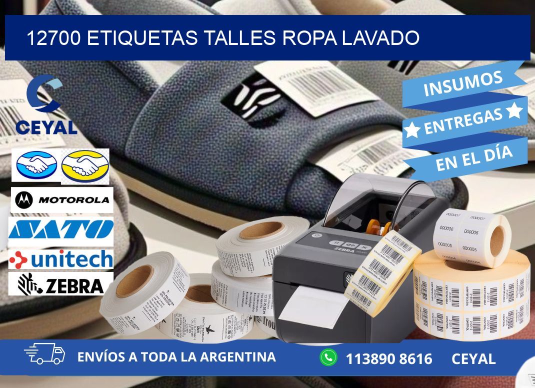 12700 ETIQUETAS TALLES ROPA LAVADO