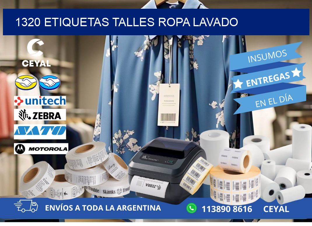 1320 ETIQUETAS TALLES ROPA LAVADO