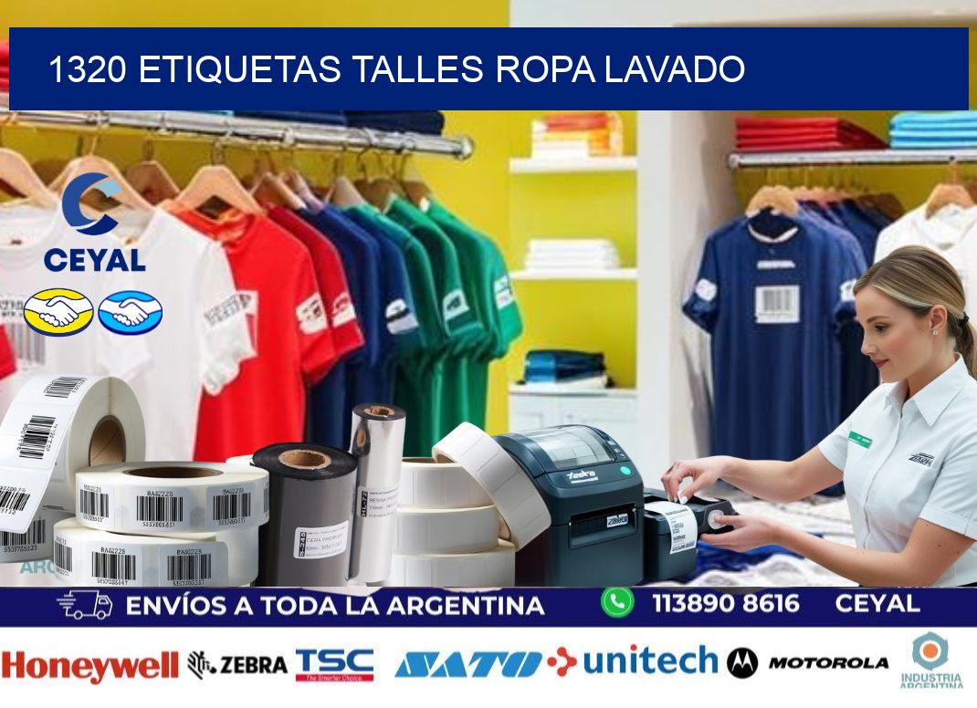1320 ETIQUETAS TALLES ROPA LAVADO