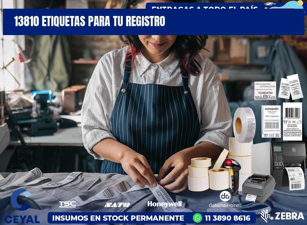 13810 etiquetas para tu registro