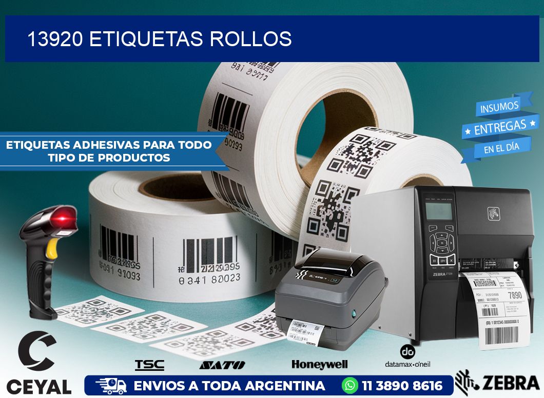 13920 etiquetas rollos