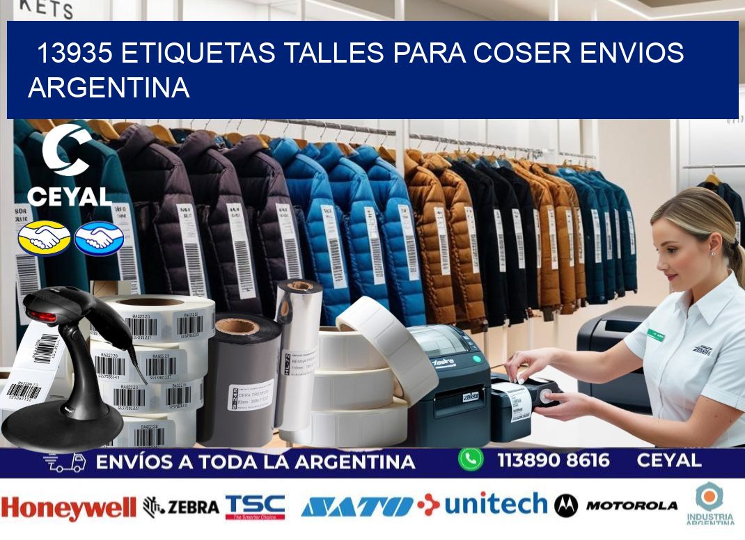 13935 ETIQUETAS TALLES PARA COSER ENVIOS ARGENTINA