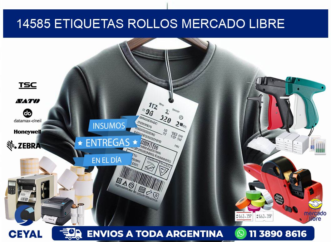 14585 etiquetas rollos MERCADO LIBRE