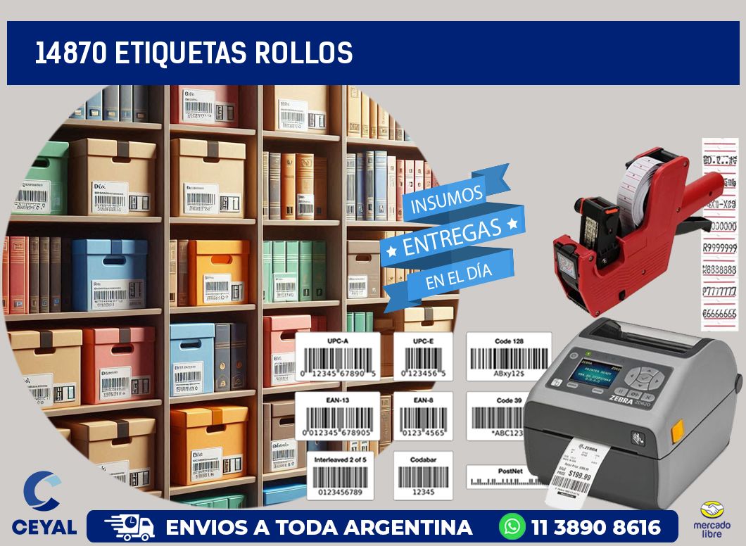 14870 etiquetas rollos