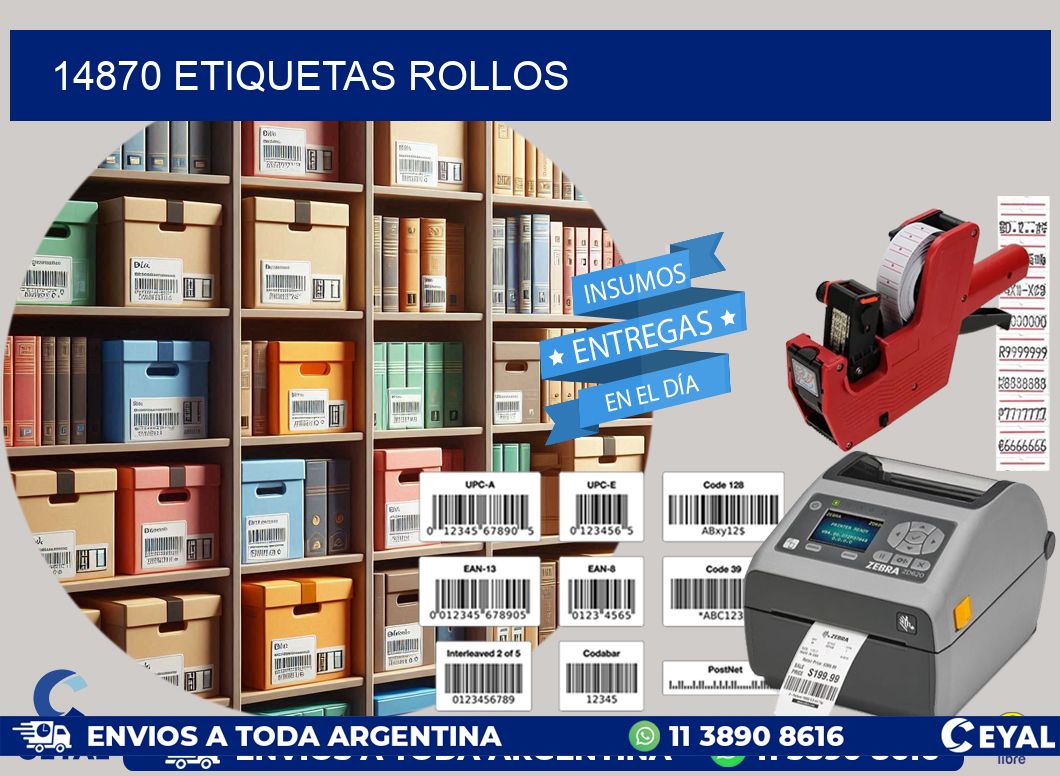 14870 etiquetas rollos