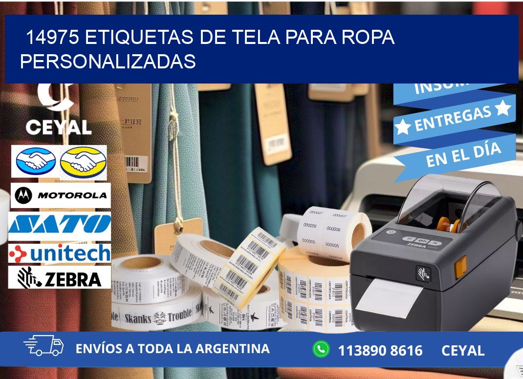 14975 Etiquetas de tela para ropa personalizadas
