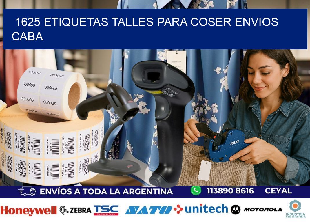 1625 ETIQUETAS TALLES PARA COSER ENVIOS CABA