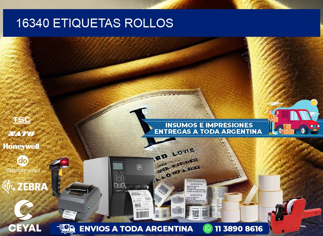 16340 etiquetas rollos
