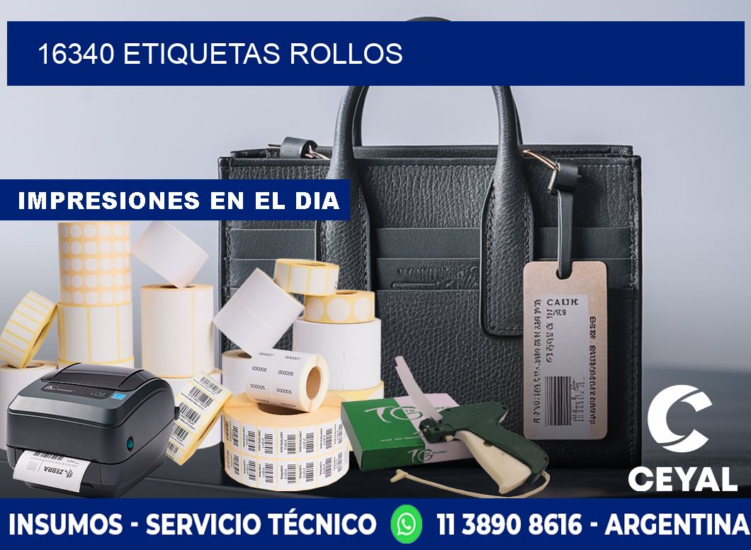 16340 etiquetas rollos