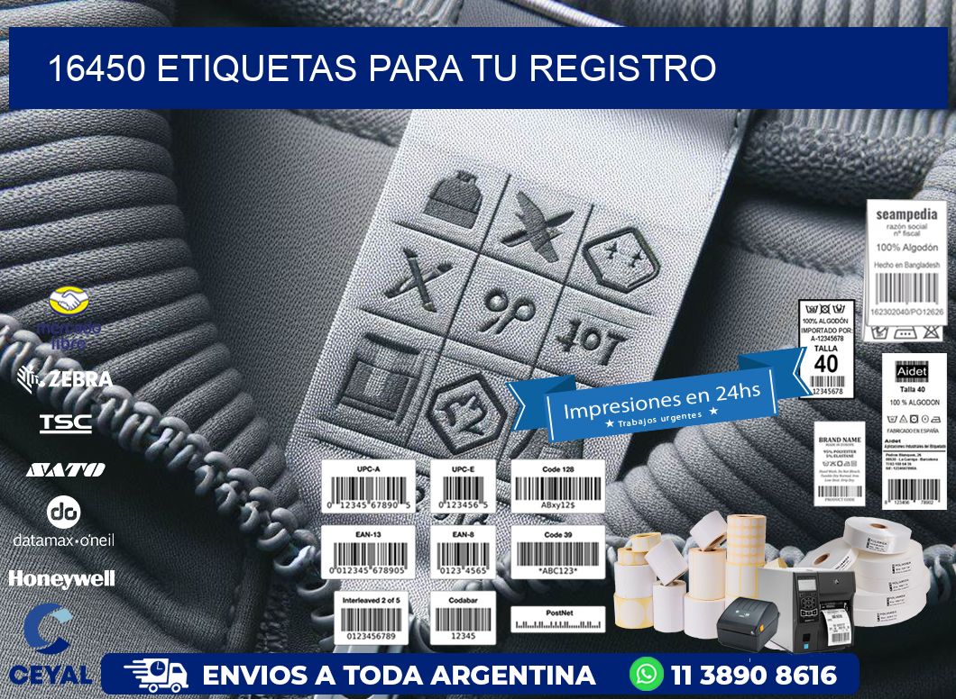 16450 etiquetas para tu registro