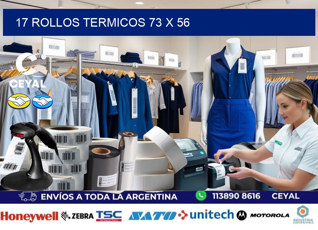 17 ROLLOS TERMICOS 73 x 56