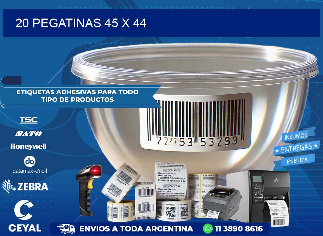 20 PEGATINAS 45 x 44