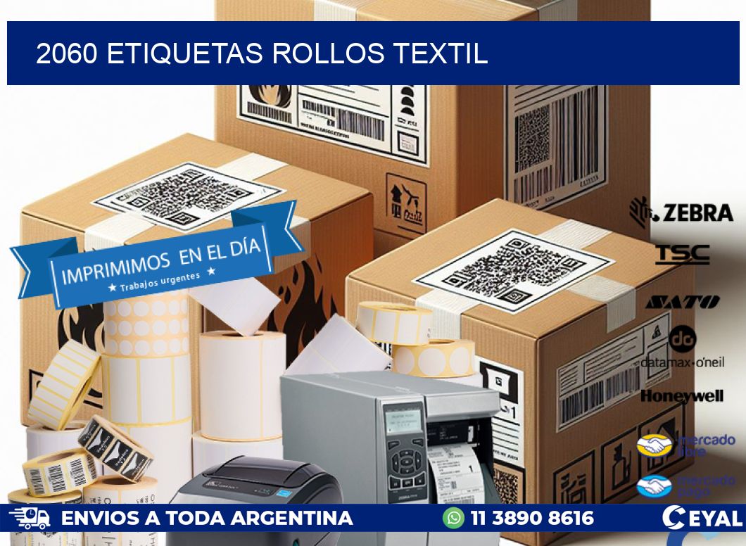 2060 etiquetas rollos TEXTIL