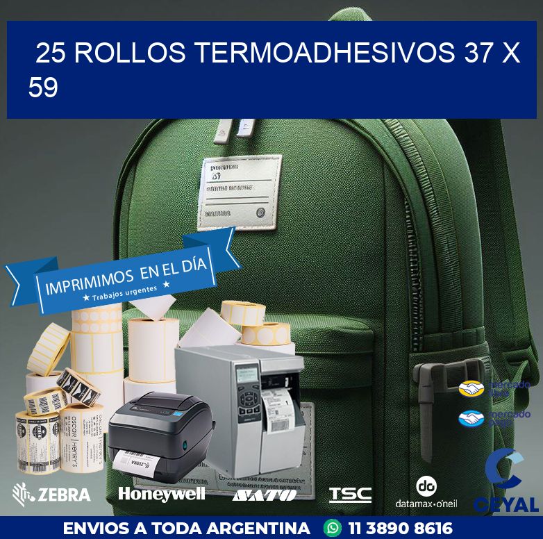 25 ROLLOS TERMOADHESIVOS 37 x 59