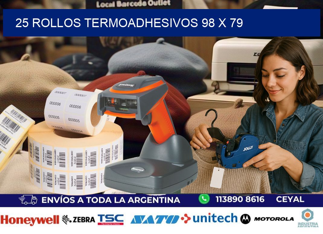 25 ROLLOS TERMOADHESIVOS 98 x 79
