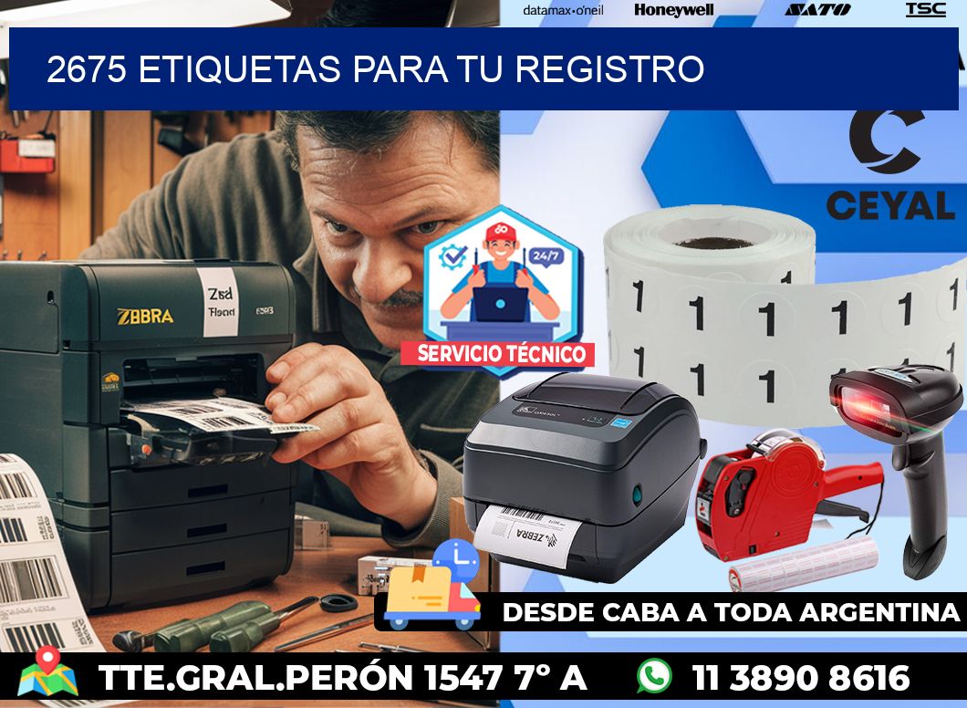 2675 etiquetas para tu registro