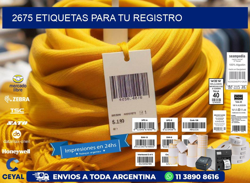 2675 etiquetas para tu registro