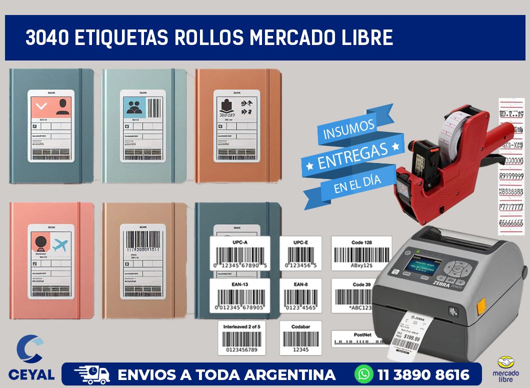 3040 etiquetas rollos MERCADO LIBRE