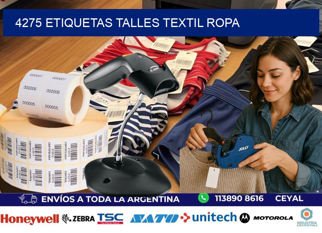 4275 ETIQUETAS TALLES TEXTIL ROPA
