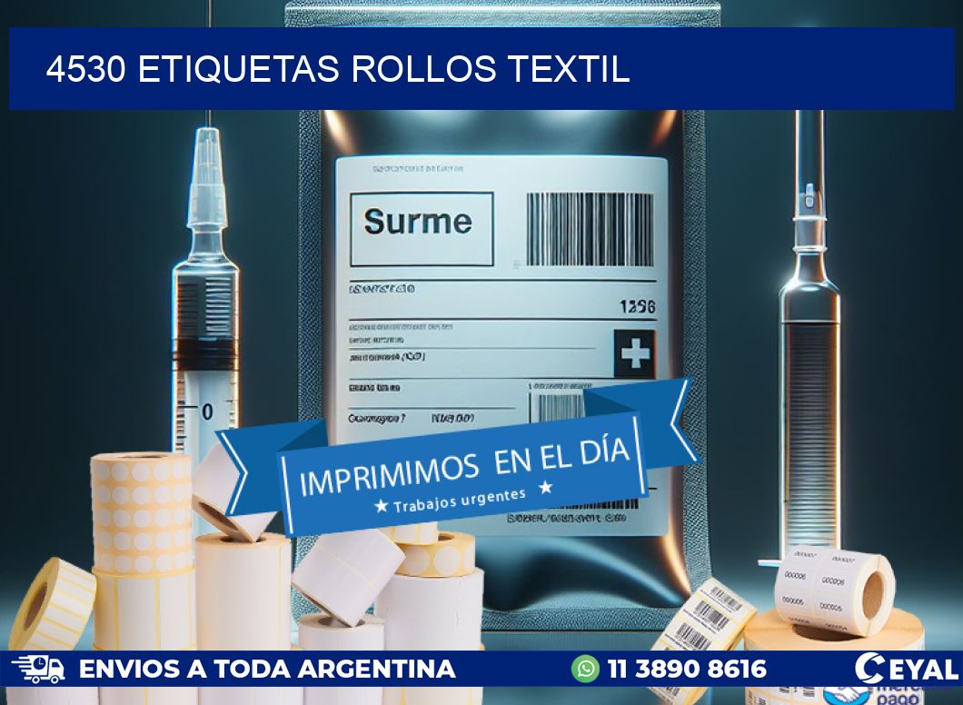 4530 etiquetas rollos TEXTIL