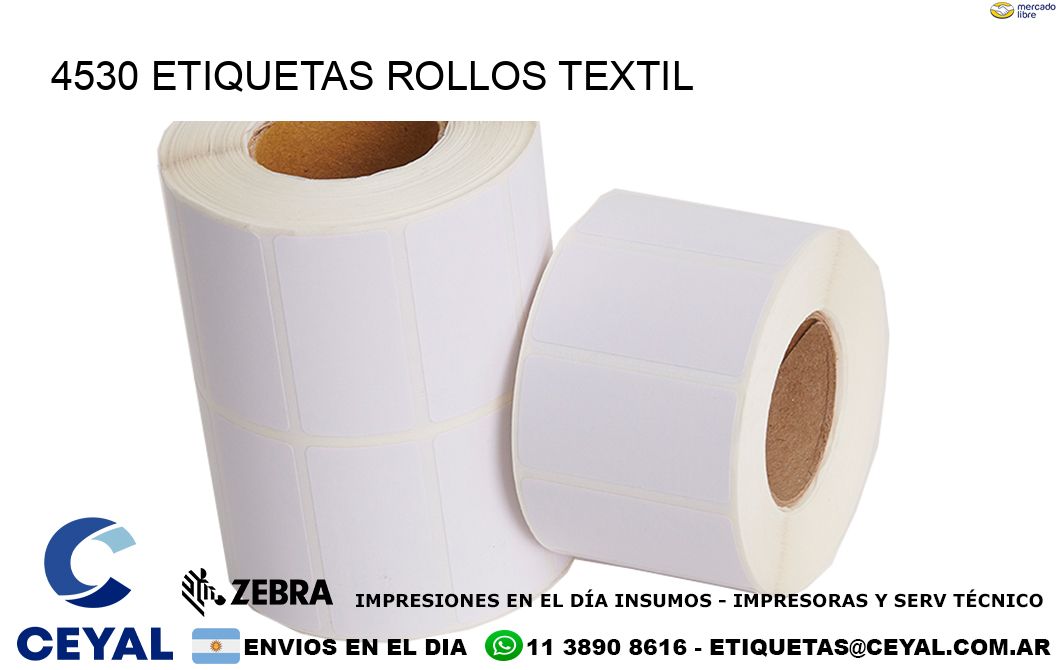4530 etiquetas rollos TEXTIL