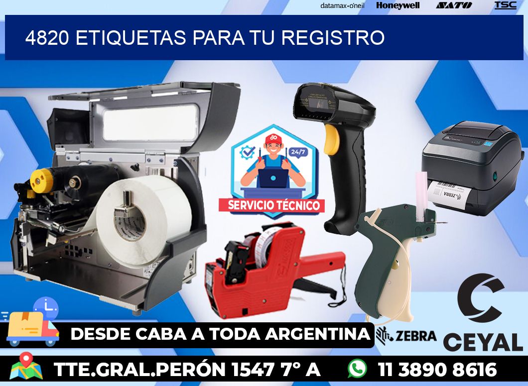 4820 etiquetas para tu registro