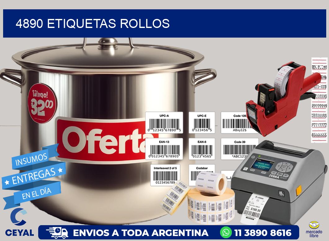 4890 Etiquetas rollos