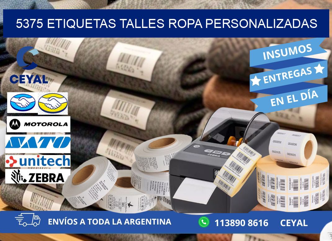 5375 ETIQUETAS TALLES ROPA PERSONALIZADAS