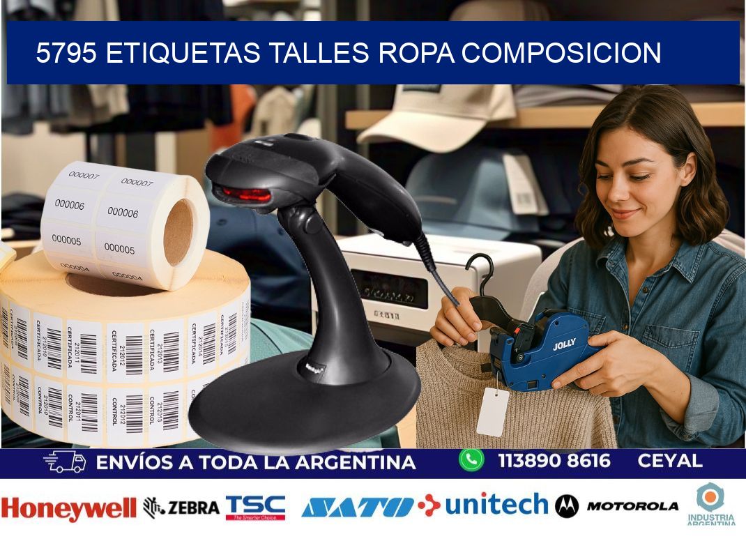 5795 ETIQUETAS TALLES ROPA COMPOSICION