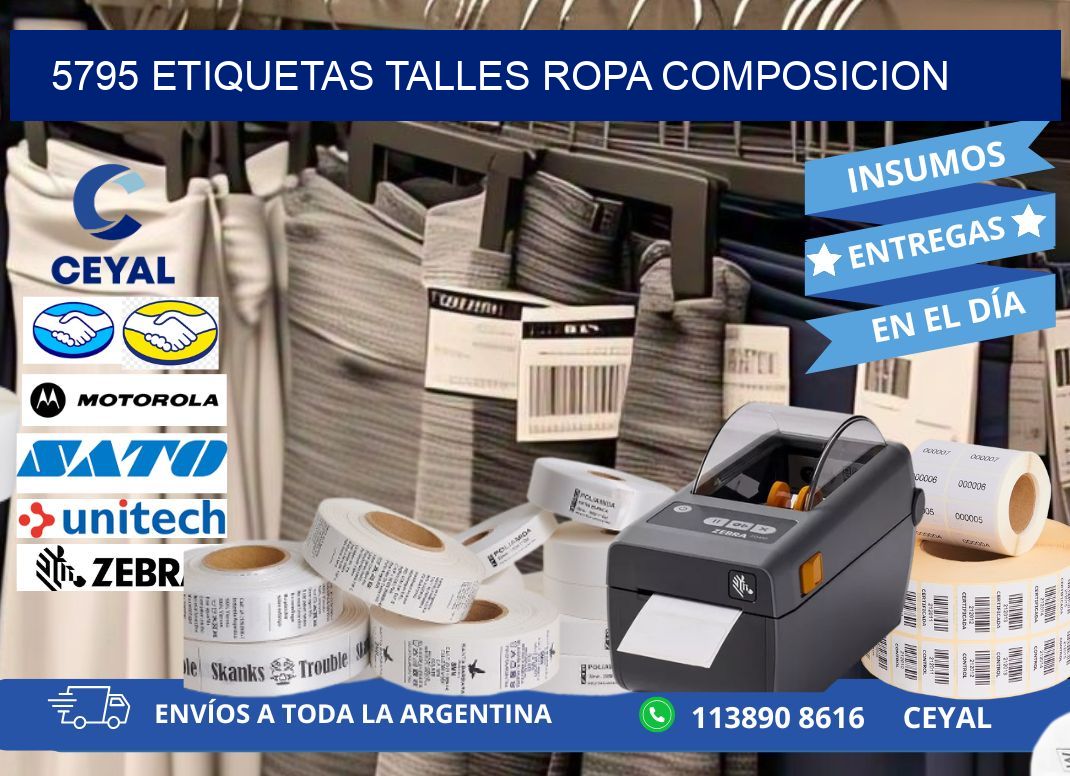 5795 ETIQUETAS TALLES ROPA COMPOSICION
