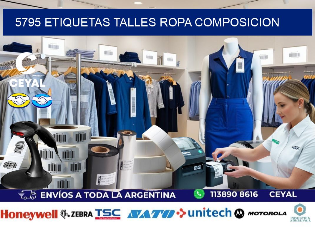 5795 ETIQUETAS TALLES ROPA COMPOSICION