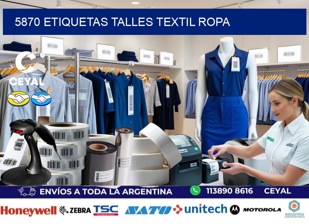 5870 ETIQUETAS TALLES TEXTIL ROPA
