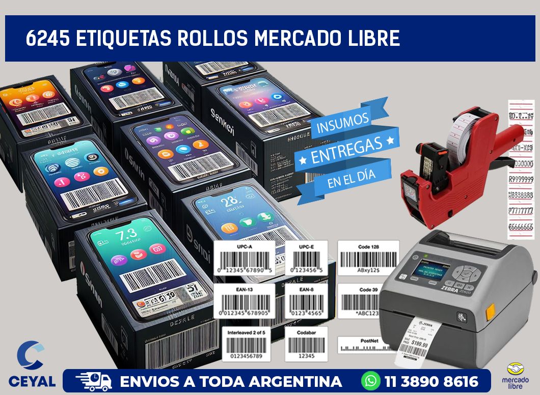 6245 etiquetas rollos MERCADO LIBRE