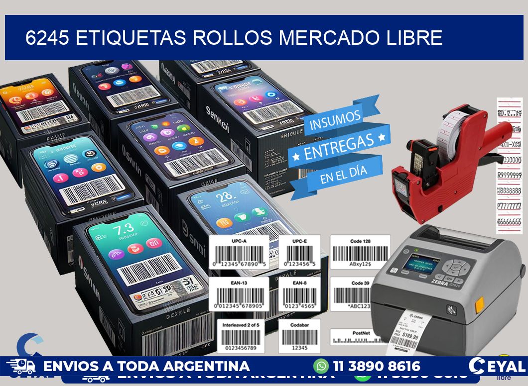 6245 etiquetas rollos MERCADO LIBRE
