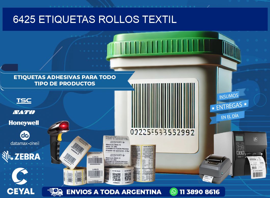 6425 etiquetas rollos TEXTIL