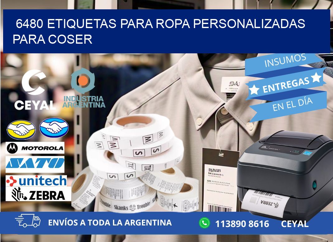 6480 Etiquetas para ropa personalizadas para coser